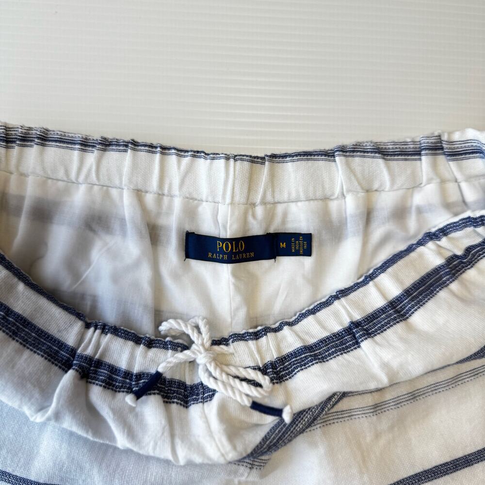 Polo Ralph Lauren Striped Shorts Medium Nautical Coastal Preppy Cotton Hamptons - Picture 4 of 16